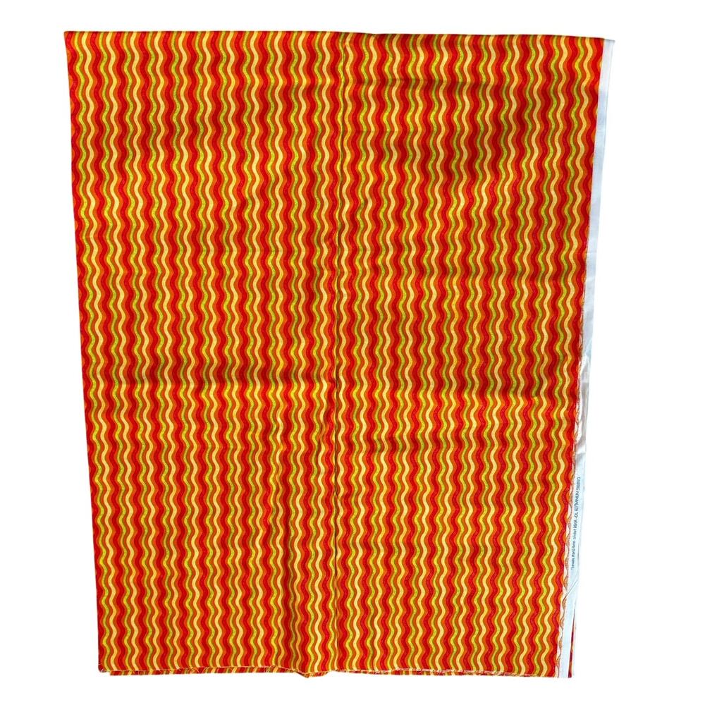 Debbie Mumm fabric remnant for Joann’s Fabrics bright orange yellow wavy stripes